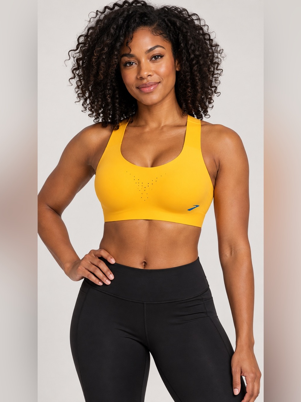 Brooks Dare Crossback Running Sports Bra 38A/B Saffron Yellow NWT